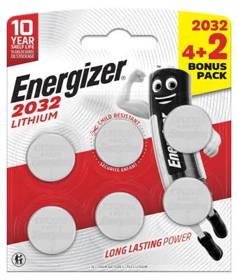 Immagine prodotto di Pila a bottone Energizer 2032 E303945700 Litio 4+2pz.