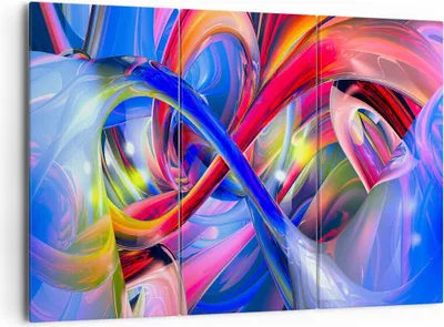 Produktbild von Bild auf Leinwand - Leinwandbild - Abstrakt grafik grafiken farben - 165x110cm - Wand Bild - Wanddeko - Leinwanddruck - Bilder - Kunstdruck - Leinwand bilder - Wandkunst - CE165x110-2294