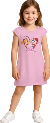 Produktbild von Paw Patrol Kleid für Mädchen - Pretty Pawsome - Kleidchen mit kurzen Ärmeln Rosa 110-116