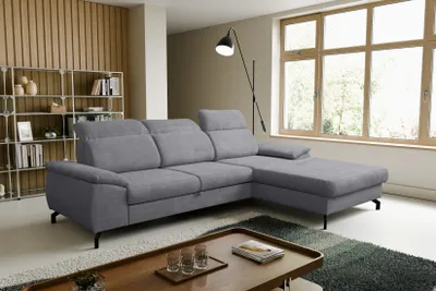 Produktbild von VENASI MALIBU Rechts Ecksofa mit Schlaffunktion und Bettkasten Sofa L Form Eckcouch Schlafsofa DUNKELGRAU
