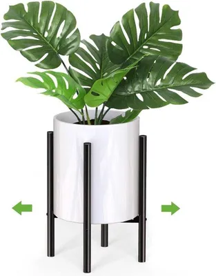Produktbild von Metallene Pflanzständer für Innen- und Außenbereich - moderner Design (schwarz, 20-30 cm)