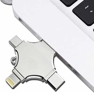 Produktbild von 4 in 1 USB-Flash-Laufwerk Schnellaufladung Typ-C-Speicher-Stick für iPhone Andriod Samsung