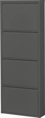 Produktbild von Schuhkipper >Bert< 4 Klappen, 8 paar Schuhe, in anthrazit, Metall - 51x137x16cm (BxHxT)