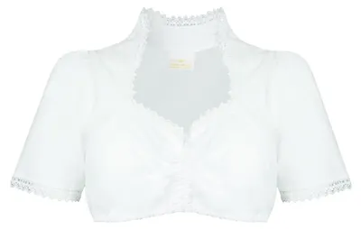Produktbild von Pierre Marcel Damen Halbarm Dirndlbluse Julia mit Spitze - Weiß Größe: 34