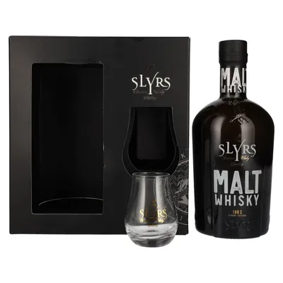 Produktbild von Slyrs Bavarian Malt Whisky 40% Vol. 0,7l in Geschenkbox mit Glas