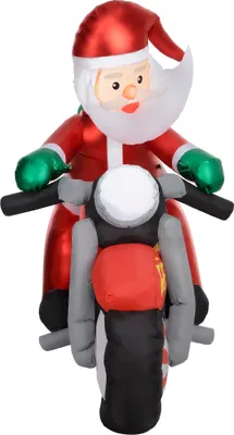 Produktbild von Aufblasbarer Weihnachtsmann auf Motorrad mit LEDs, wetterfeste Gartendeko 180x95x170 cm