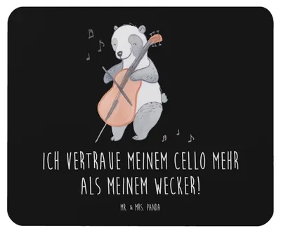 Produktbild von Mr. & Mrs. Panda Mauspad Cello Vertrauen - Schwarz - Geschenk, pc, mausunterlage, Musik, computermatte, Musikinstrument, Musiker, Mouse Pad, Lernen, Orchester, Mousepad