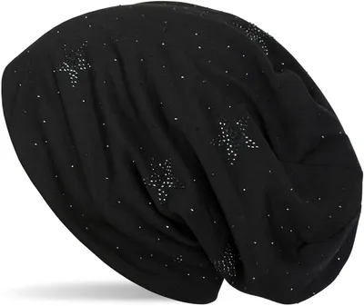 Produktbild von styleBREAKER Beanie Mütze mit Strass Sterne und all over Strasssteine, Slouch Longbeanie, Damen 04024116