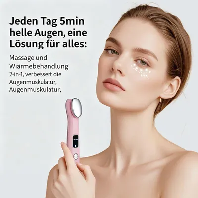 Produktbild von Kabelloser Augenmassagestift mit Wärme und Vibration – Drei Modi und drei Intensitäten, 300 mAh Akku – gegen Augenringe, Schwellungen und Fältchen