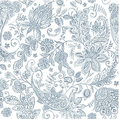 Image de Papstar serviettes "ROYAL Collection" 1/4-plié 40 x 40 cm bleu "Paisley" 50 pièces