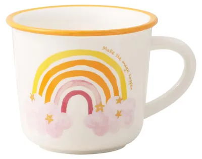 Keramikbecher Regenbogen 380 ml mit Henkel, spülmaschinengeeignet