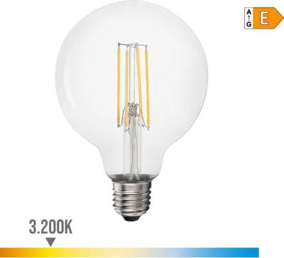 Image de Ampoule Led Filament E27 Ballon Design Vintage, économie D'énergie, Lumière Chaude - Edm