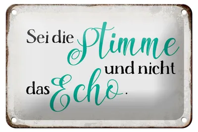 Produktbild von Blechschild Spruch 18x12cm sei die Stimme nicht das Echo