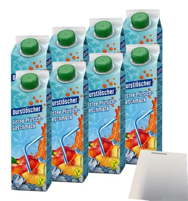 Produktbild von Durstlöscher Eistee Pfirsich VPE (8x1l Packung) + usy Block