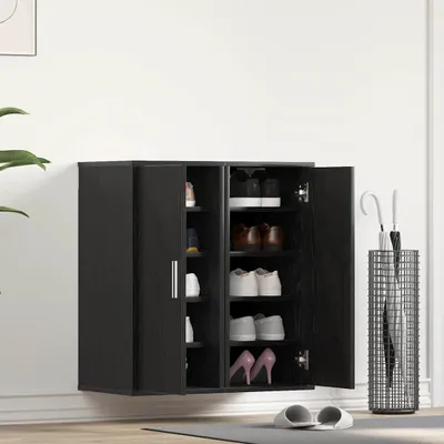 Produktbild von Möbel Schuhschränke 2 Stk. Schwarz Eichen-Optik 32x35x70 cm - Schuhregale 862076