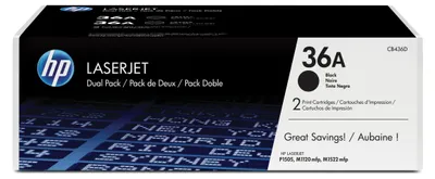 Produktbild von HP 36A 2er-Pack Schwarz Original LaserJet Tonerkartuschen, 4000 Seiten, Schwarz, 2 Stück(e)