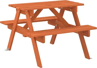 Obrázek produktu pro vidaXL Piknikový stůl pro 4 děti s otvorem pro slunečník z masivního jedlového dřeva