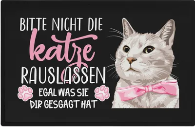 Produktbild von Trendation - Katzen Fußmatte Spruch Geschenk Katzenbesitzer Willkommen Außen und Innenbereich 60x40 cm