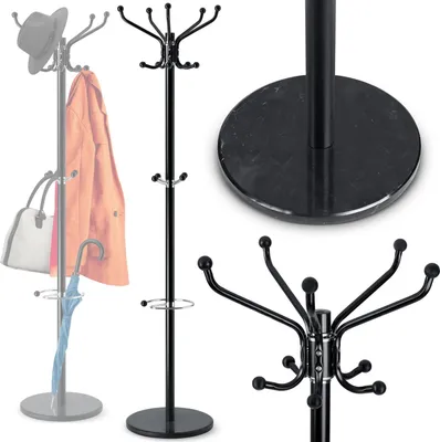 Produktbild von Massido MS-841 Kleiderständer, 14 Haken, 176 cm, schwarz