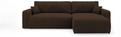 Produktbild von CORNERO Ecksofa mit schlaffunktion BERLIN rechts braun Cord Poso 6 - Schlaffunktion, Bettkasten