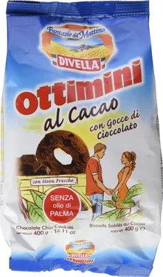 Produktbild von Divella ottimini kakao biscuits 400g Italien cocoa cookies kuchen brioche