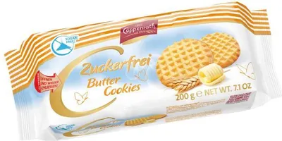Zdjęcie produktu dla Coppenrath kruche ciasteczka maślane bez cukru 200g
