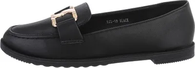 Produktbild von Ital-Design Damen Halbschuhe Mokassins  Lederoptik Slipper 85697987 Schwarz Gr.  36