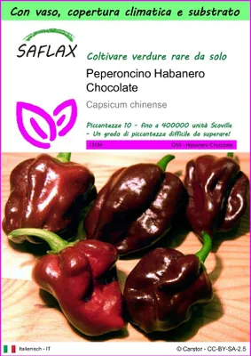 Immagine prodotto di SAFLAX Garden to go - Peperoncino Habanero Chocolate - 10 semi - Capsicum