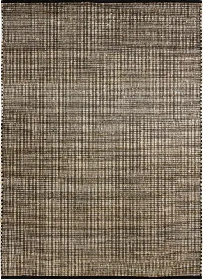 Produktbild von Teppich aus Jute und Baumwolle handgewebt schwarz natur 120x170