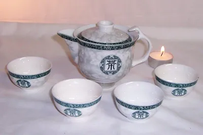 Produktbild von 085 Kleines Asia Kung Fu Teeset Teeservice aus Keramik 5tlg