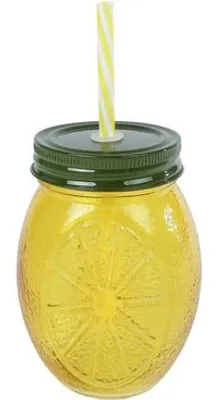 Image de Verre à boire - Citron - en verre - 0,45 l - jaune/vert