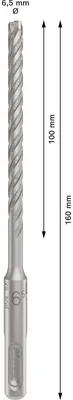 Zdjęcie produktu dla Bosch 2 608 833 782, Młot udarowo-obrotowy, Hammer drill bit, 6,5 mm, 160 mm, Cegła, Beton, Kamień, 10 cm