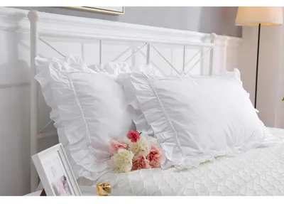 Immagine prodotto di Coperte per cuscini con volant, in cotone 100%, 40x80 cm, confezione da 2, colore bianco