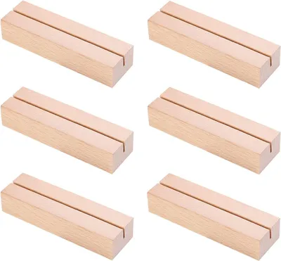 Produktbild von Kartenhalter aus Holz, 6-teilig; Menükartenhalter mit stabilisiertem Ständer, Fotohalter für Hochzeiten als Dekoration (6 Stück)