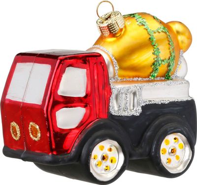 Christbaumschmuck Glas Betonmischer 7.5cm bunt