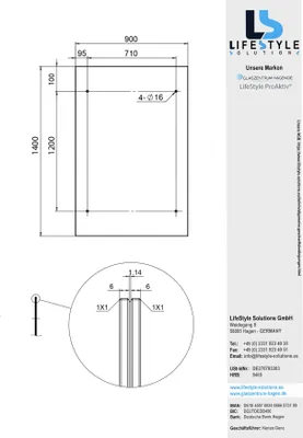 Obrázok produktu pre Sklenený strešný panel Hagen, 140x90 cm, priehľadný, vyrobený z nehrdzavejúcej ocele V2A