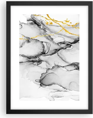 Produktbild von Gerahmtes Poster - Schwarzer Rahmen - Stein Abstraktion Kontrast - 30x40 cm - Wand Bild - Wanddeko - Wandbilder - Kunstposter - Wandposter - Bilderrahmen - Bilder - Kunstdruck - P2BPA30x40-4761