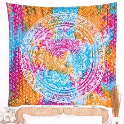 Image de Tapis mural mandala, 137 x 213 cm, pour une décoration bohème