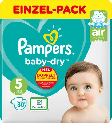 Zdjęcie produktu dla Pampers Baby Dry pieluchomajtki rozmiar 5 na 12 godzin ochrony 30 sztuk