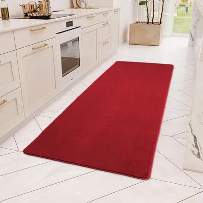 Obrázok produktu pre Carpetsale24 Prateľný koberec s krátkym vlasom, protišmykový a mäkký, moderný jednofarebný dizajn do obývacej izby a spálne, rozmery: 80 x 250 cm