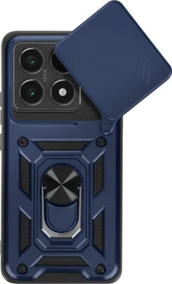 Image de Mayaxess, coque de protection pour Xiaomi 14T avec anneau de fixation et cache pour l'appareil photo, bleu nuit