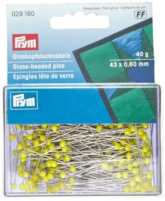 Produktbild von Prym Glaskopfnadeln 0,60 x 43 mm gelb 40g