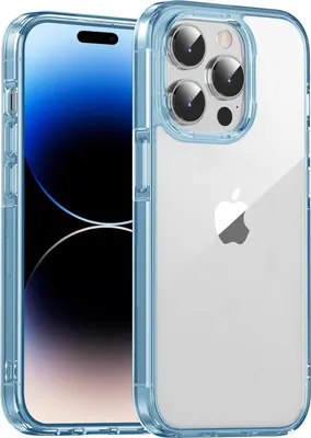 Image de Coque pour Apple iPhone 14 Pro 6,1 pouces Silicone Bleu Cadre Transparent Dos