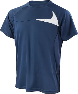 Zdjęcie produktu dla SPIRO S182M | Męska koszulka sportowa Dash Training + Cool-Dry - Kolor: Granatowy/Biały - Rozmiar: XXL