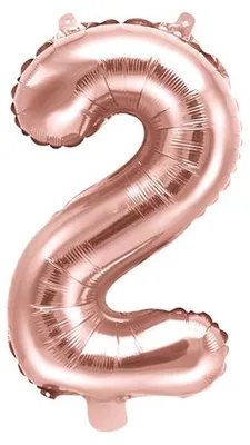Immagine prodotto di Palloncino in foil numerico ROSE GOLD 2 - 35 cm ( NON RIEMPIBILE CON ELIO )