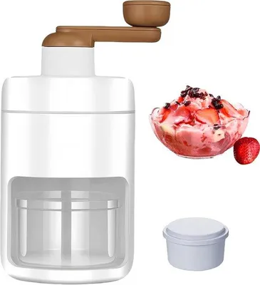 Image de Broyeur à glace manuel - Avec bloc de glace, manivelle, portable, pour bar et cuisine