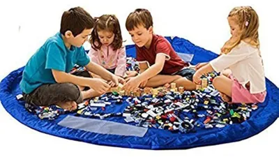 Image de Sac de rangement pour jouets et tapis de jeu pour enfants