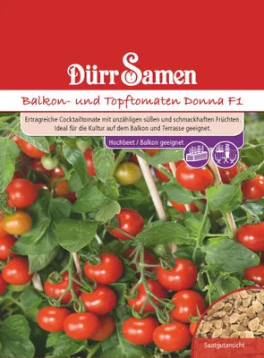 Produktbild von Balkon- und Topftomate Donna F1 | Tomatensamen von Dürr Samen