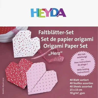 Produktbild von HEYDA 204875505 Faltblätter-Set Herz 15 x 15 cm Papier