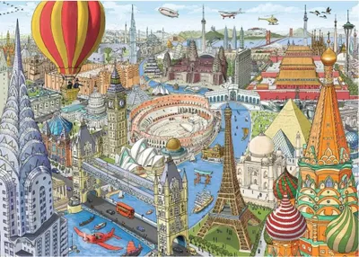 Obrázok produktu pre RAVENSBURGER Puzzle Cesta okolo sveta za 80 dní 1000 dielikovů